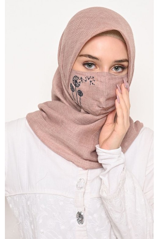Hijab Segi 4 Voal Zaffron Dandelion Rosybrown (Hijab Only) 